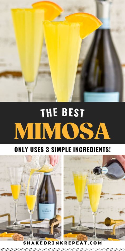 No brunch is complete without a Mimosa, and this recipe takes the refreshing citrus flavor to the next level. This classic brunch cocktail comes together with just three ingredients and tastes like sunshine. Best Mimosa Recipe Champagne, How To Make Mimosa, Easy Mimosa Recipe Simple, Easy Mimosa Recipe, Mimosa Recipe Champagne, Mimosa Recipe Easy, How To Make Mimosas, Mimosas Recipe, Best Mimosa Recipe