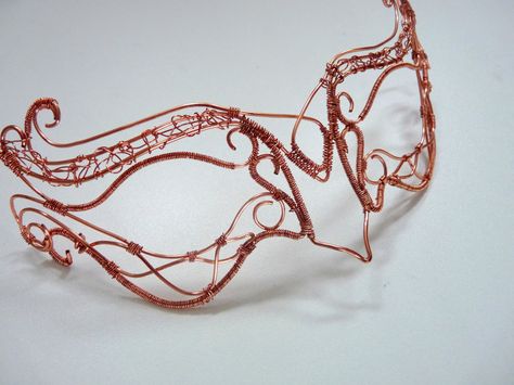 Masquerade mask by WIREDESIGNJEWELRY on deviantART Handmade Fantasy Masks For Masquerade, Handmade Adjustable Headpiece For Masquerade, Handmade Fantasy Masquerade Mask, Fantasy Masquerade Eye Mask Costume Accessories, Wire Masquerade Mask, Masquarade Mask, Masquerade Mask Diy, Masquerade Mask, Wire Work