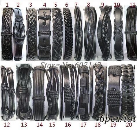 Diy En Cuir, Bracelets Men, Leather Jewellery, Mens Leather Bracelet, Leather Bracelets, Leather Projects, Leather Diy, Leather Cuffs, Leather Jewelry