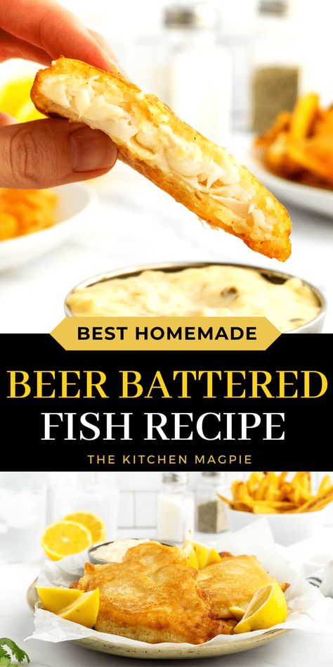 The Best Beer Batter Recipe Easy Beer Batter For Fish, Battered Fish Recipe, Beer Batter Recipe, Beer Battered Fish Recipes, Fish Batter Recipe, Fish Fried, Halibut Recipes, Beer Battered Fish, Homemade Beer