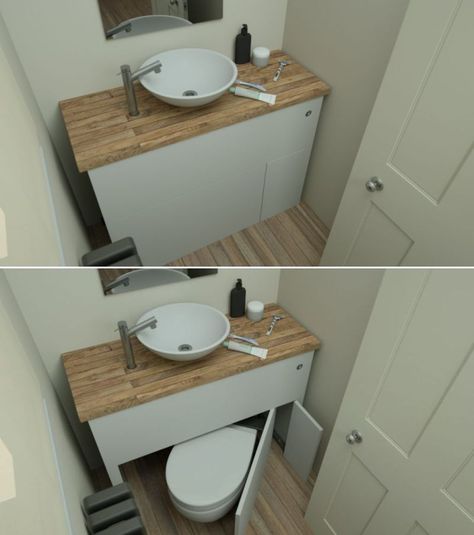 Caravan Toilet Shower Combo, Camper Shower Ideas, Tiny House Shower Ideas, Tiny Toilet Room, Tiny Wc, Tiny House Toilet, Tiny Toilet, Tiny Home Bathrooms, Compact Toilet