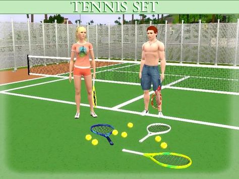 lilliebou's Tennis Set Tennis Set, Tennis Balls, Tennis Ball, Sims 4 Cc, Sims 4 Custom Content, The Sims Resource, Sims Resource, Sims 3, Tennis Racket