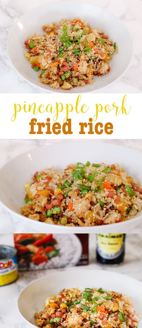 Fried Pineapple, Pork Fried Rice Recipe, Pineapple Pork, Chimichurri Recipe, Pineapple Fried Rice, Pork Fried Rice, Easy Sheet Pan Dinners, Minute Rice, Pork Tenderloin Recipes