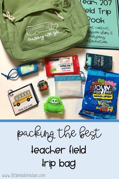 Tips and ideas for packing the BEST teacher field trip bag. Be prepped and prepared for all field trips ahead of time! Field Trip Organization Teachers, Field Trip Backpack, Field Trip Checklist Teachers, What To Pack For Field Trip, Field Trip Preparation, Field Trip Essentials For Teachers, School Field Trip Packing List, Teacher Field Trip Bag, Field Trip Bag Essentials