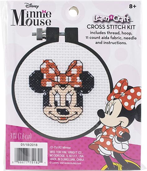 Minnie Mouse Cross Stitch, Dimensions Cross Stitch, Print Coupons, Fabric Bolts, Counted Cross Stitch Kits, Disney Diy, Disney Crafts, Cross Stitch Kit, Cross Stitch Kits