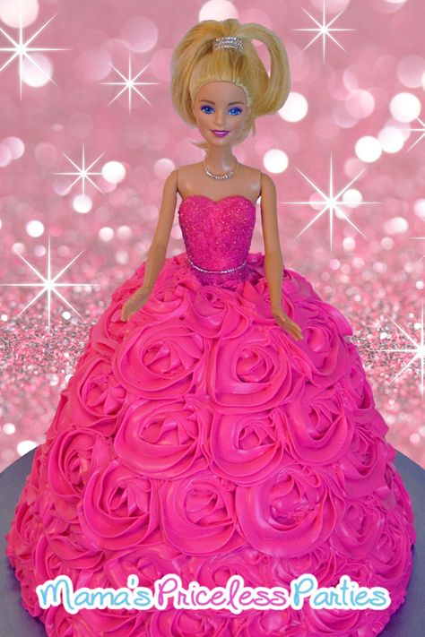 Turn boxed cake mix and frosting into this Beautiful Barbie Doll Cake! Follow along with me in this easy-to-follow step-by-step tutorial. You can make it too! Want a Princess Cake instead? Just use a Princess instead of a Barbie. How To Make Barbie Cake, How To Make A Barbie Cake, Barbie Cake Ideas Birthdays, Cake For Beginners, Barbie Doll Cake, Barbie Doll Cakes, Boxed Cake, Barbie Cake, Box Cake Mix