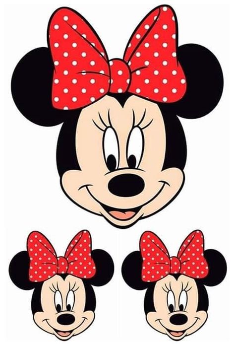 Minnie Mouse Template, Minnie Mouse Printables, Mickey Mouse Classroom, Minnie Mouse Drawing, Minnie Y Mickey Mouse, Minnie Mouse Birthday Decorations, Photo Cake Topper, Mickey Mouse Images, Minnie Mouse Images