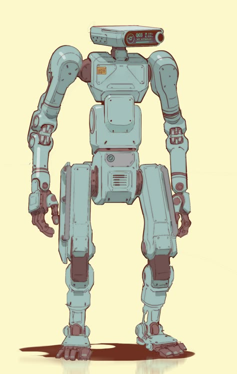 ArtStation - Boxbot Mark 2 Robot Artwork, Basic Animation, Robot Design Sketch, Robot Suit, Futuristic Robot, Graphisches Design, Robot Illustration, Humanoid Robot, Mark 2