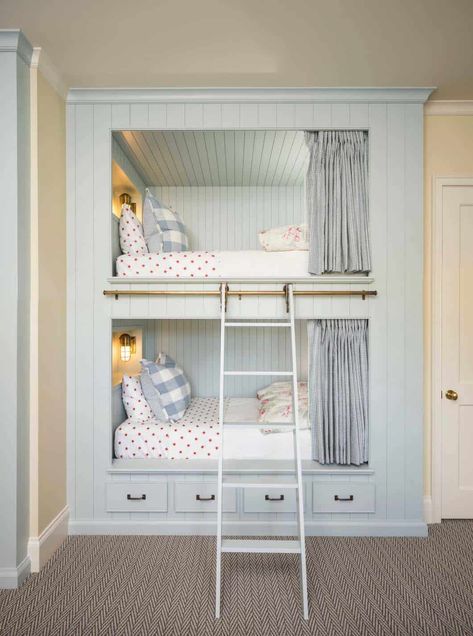 Gorgeous farmhouse style home overlooking the Wasatch Mountains Rolling Ladder, Bunk Beds Built In, Bunk Rooms, Built In Bunks, Bunk Beds With Stairs, Bunk Bed Designs, Shared Room, Kids Bunk Beds, Bunk Room