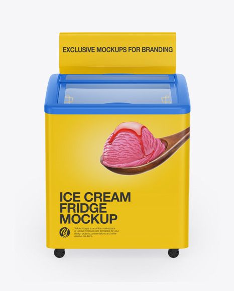 Ice Cream Fridge Design, Ice Cream Freezer Design, Cream Fridge, Ice Cream Fridge, Ice Cream Wallpaper, Ice Cream Place, Mockup Template Free, Ice Cream Freezer, Flat Drawings