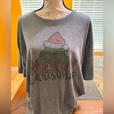 Nwot: Never Worn And Cleaned Never Dried Beautiful Grinch Merry Christmas Shirt **Note: The Grapic Is Not Faded. This Is Way The Print Is Done** Size Xl Smoke Free Home Grinch Merry Christmas, Merry Christmas Shirts, Christmas Shirt, Grinch, Shirt Color, Christmas Shirts, Colorful Shirts, Merry Christmas, Womens Tops