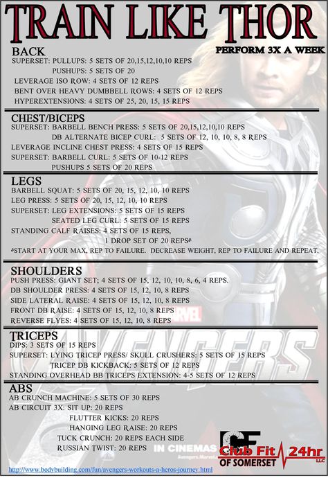 Thor Workout, Hercules Workout, Hero Workouts, Superhero Workout, Gym Antrenmanları, Full Body Workout Routine, Weekly Workout Plans, Weight Training Workouts, Heavy Weights