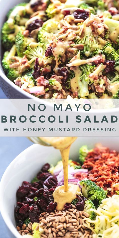 Broccoli Salad No Mayo, Best Broccoli Salad, Crispy Broccoli, Best Broccoli Salad Recipe, Healthy Broccoli Salad, Best Broccoli, Mayo Recipe, Resep Salad, Broccoli Salad Recipe