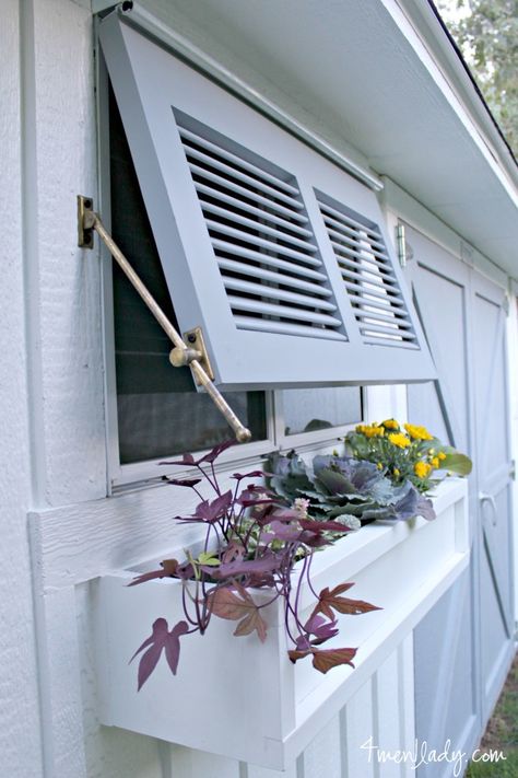 How to install Bermuda Shutters by Timberlane. 4men1lady.com Bahamas Shutters Curb Appeal, Shutters And Awnings Together, Bermuda Shutters, Bahama Shutters, Outdoor Shutters, Deck Canopy, Shed Makeover, Tuff Shed, House Shutters