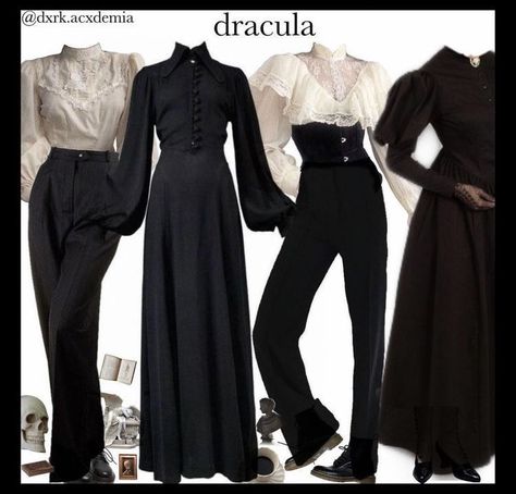 Vampire Core Aesthetic, Vampire Core, Victorian Outfit, Dracula Clothing, Vampire Fashion, Vampire Clothes, Dark Academia Outfit, Academia Outfits, Academia Style