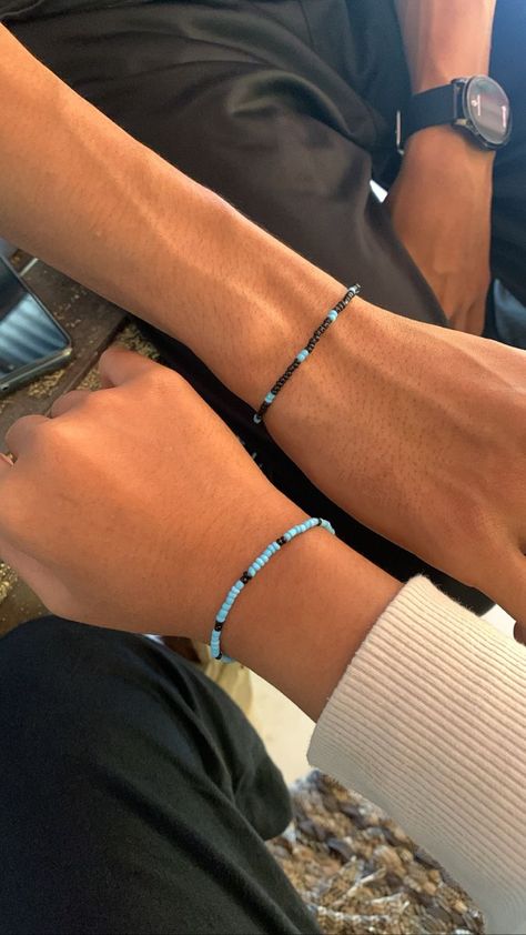 Kalung Manik-manik, Gelang Manik-manik, Bracelet Couple, Bf Gifts, Cute Couple Gifts, Pola Gelang, Gelang Manik, Cute Relationship Goals