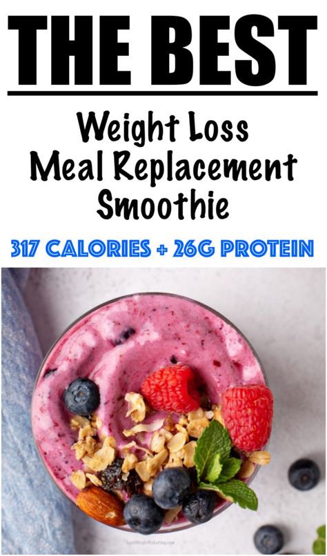 Weight Loss Meal Replacement Smoothie Recipe - Lose Weight By Eating Dinner Smoothie Recipes, Dinner Smoothie, Low Calorie Meal, Best Meal Replacement, Meal Replacement Drinks, Smoothie Flavors, Lunch Smoothie, Metabolism Boosting Foods, Low Calorie Cooking