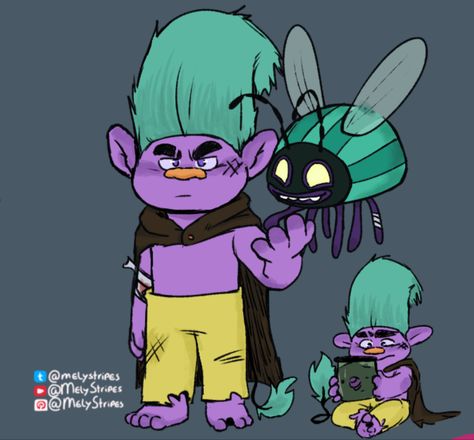 Creek Trolls Fanart, Floyd X Creek Trolls, Creek Trolls, Trolls Oc, Creek Fanart, 1780s Fashion, Trolls Fanart, Branch Trolls, Trolls 3