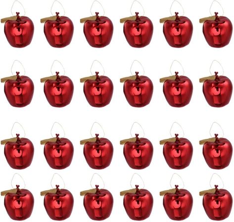 Wakauto Christmas Apple Pendant,24 PCS Simulation Plastic Electroplated Christmas Apple Ornaments Xmas Tree Hanging Ornament Home Decoration : Amazon.ca: Home Apple Ornaments, Winter Centerpieces, Apple Decorations, Christmas Tree Garland, Tree Garland, Christmas Hanging, Christmas Pendant, Christmas Tree Baubles, Pretty Decor