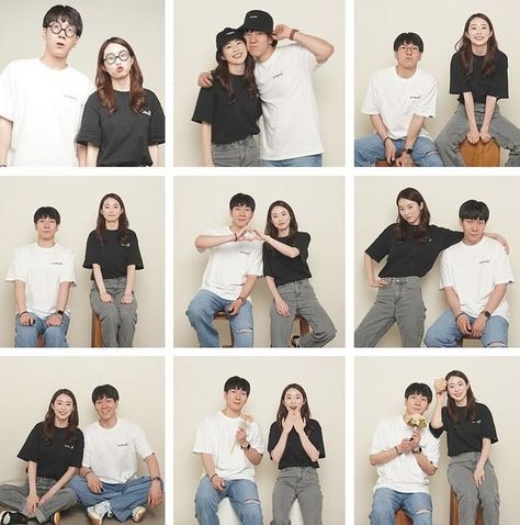 Pictorial Poses Couple, Couple Studio Photoshoot Ideas Korean, Self Studio Photoshoot Couple Korean, Self Shoot Studio Poses Couple Cute, Pictorial Poses Photo Shoots Studio, Couple Self Photoshoot Poses, Korean Self Photo Studio Pose Couple, School Couple Photoshoot, Couple Self Photo Studio Ideas