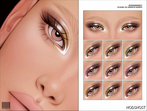 Download Eyeshadow N274 for Sims 4 at ModsHost NOW! Female 10 Swatches 10 Custom thumbnail You can find it in the makeup category The colors and shapes of the content you download change depending on the eye mask you use, your skin color, and your eye shape Recoloring not allowed #sims #makeup #sims4cc #videogames #eyeshadow Sims 4 Makeup, Sims Makeup, Sims 4 Piercings, Sims 4 Cheats, Makeup Cc, Sims Packs, Sims 4 Cc Shoes, The Sims 4 Packs, Sims 4 Cc Makeup