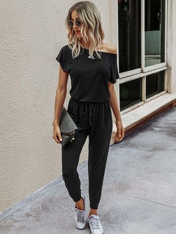 Long Pant Jumpsuit, Stylish Jumpsuit, Amazon Clothes, Black Off Shoulder, Jumpsuit Outfit, Long Romper, Romper Outfit, Casual Jumpsuit, Bridal Lingerie