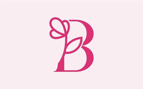 Beautiful Fashion Beauty Logo Letter B Logo Template Ad Letter Logo, Letter B Logo, B Letter Logo, Logo Aesthetic, Web Design Typography, Logo Beauty, B Logo, Logo Pink, Logo Letter