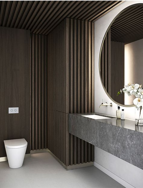 Bower Manly - Mim Design Modern Powder Room Design, Luxury Powder Room, Design Interior Baie, Powder Room Design Ideas, Mirrors Decor, Modern Powder Rooms, Modern Powder Room, Top Bathroom Design, Small Apartment Bathroom