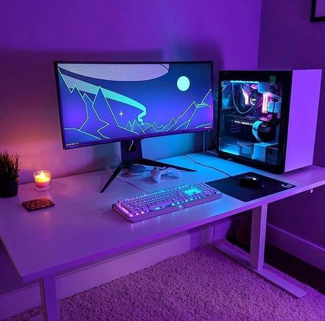 #gamingroomdecorations #gamingroomsetupconsoles #gamingsetupaesthetic Keyboard And Mouse Gaming, Rory Bedroom, Best Gaming Setup, Gamer Setup, Pc Gaming Setup, Video Game Room Design, Gaming Setups, Video Game Rooms, Game Environment