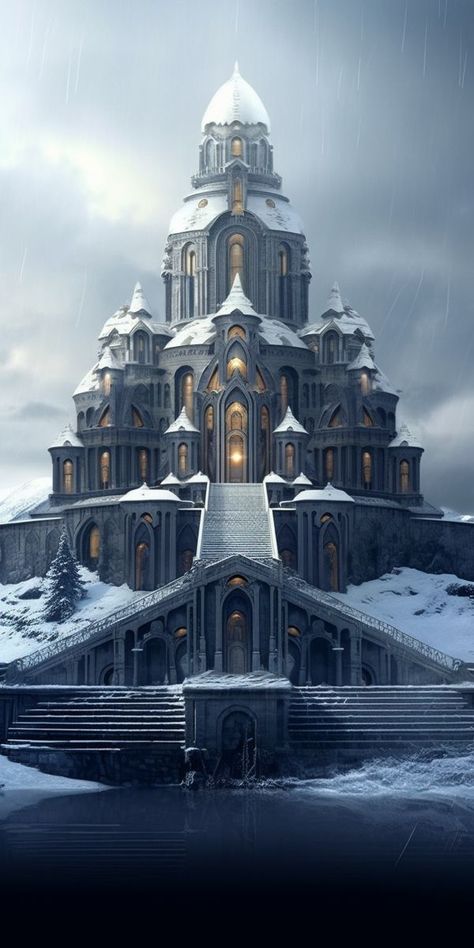 Ancient Russian Architecture, Sci Fi Castle Concept Art, Russian Buildings Architecture, Castle Futuristic, Fantasy Skyscraper, Midjourneyart Architecture, Futuristic Castle, Russian Castle, Futuristic Architecture Concept