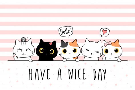 Doodle Wallpaper, Wallpaper Cover, Baby Heart, Cartoon Doodle, Kid Fonts, Family Cartoon, Cute Wallpaper For Phone, Cat Wallpaper, Have A Nice Day