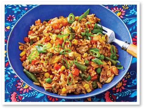 Ginger Pork Fried Rice — The Pioneer Woman Cowboy Fried Rice Pioneer Woman, Pulled Pork Fried Rice, Pioneer Woman Orange Ginger Stir Fry, Bbq Pork Fried Rice Recipe Chinese, Tex Mex Fried Rice Pioneer Woman, Pork Fried Rice With Leftover Pork, Pork Fried Rice Recipe, Pork Kebabs, Ginger Pork