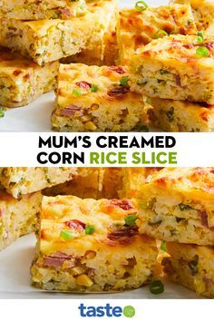 Egg Slice Recipes, Rice Slice Savoury, Savoury Slices Recipes, Quick And Easy Slice Recipes, Easy Savoury Snacks, Rice Bake Recipes, Savoury Tarts, Savoury Slice, Savoury Bakes