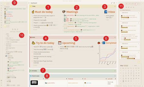 Dashboard and workflow for Obsidian at work (sales) - Share & showcase - Obsidian Forum Obsidian Layout, Obsidian App Aesthetic, Obsidian Organization, Obsidian Notes Aesthetic, Obsidian Plugin, Obsidian Dashboard, Obsidian Templates, Obsidian Aesthetic, Executive Assistant