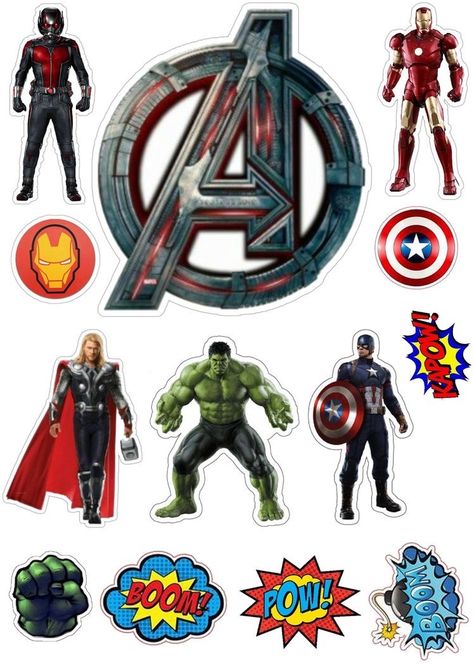 Avengers Cupcakes Toppers, Avengers Cake Topper, Avenger Cupcakes, Iron Man Party, Birthday Superhero, Avengers Cake, Lego Themed Party, Marvel Party, Avengers Theme