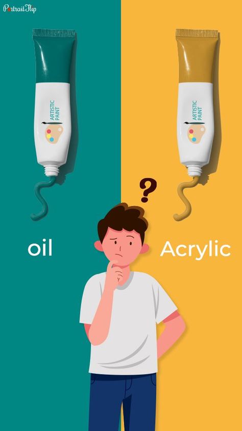 Oil Paintings vs Acrylic painting blog Oil Paint Vs Acrylic, Acrylic Vs Oil Painting, Oil Vs Acrylic Painting, Art Facts, Paint Tubes, Acrylic Paint, Acrylic Painting, Oil Painting, Paint