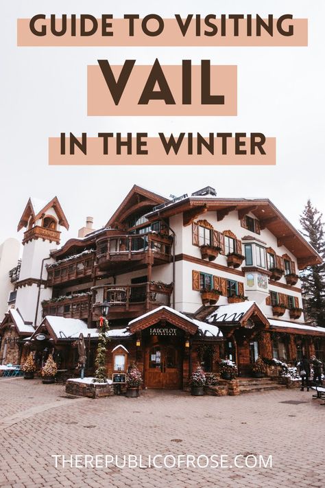 Vail Village Colorado Winter, Vail Colorado Winter Outfits, Vale Colorado, Veil Colorado, Vail Restaurants, Vail Colorado Winter, Denver Winter, Denver Christmas, Colorado Christmas