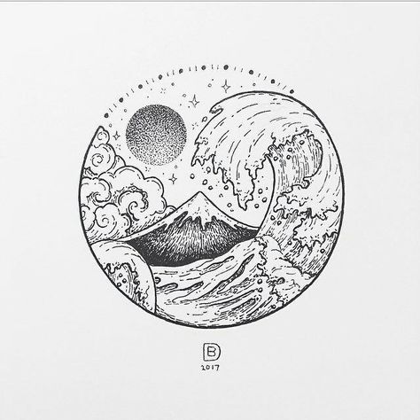 Element Tattoo, Waves Tattoo, Desenho Tattoo, Wave Print, Pen Art, Tattoo Sketches, Art Drawings Sketches, Flash Tattoo, Future Tattoos