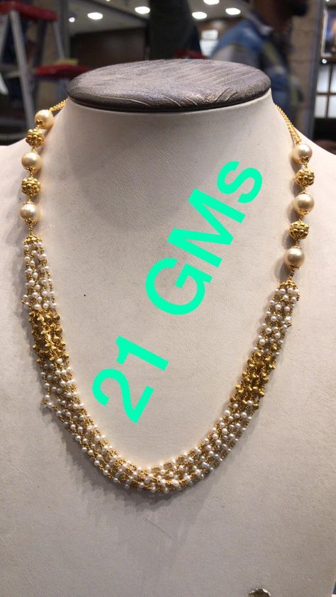 Golden Pearl Necklace, Dhoti Ceremony, Premraj Shantilal Jain Jewellers, Beaded Bridal Jewelry, Gold Images, Small Necklaces, Pearl Chains, Swarovski Pearl Necklace, Gold Jewels Design