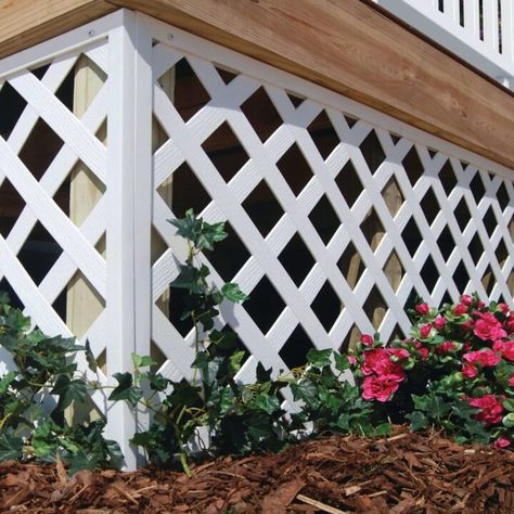 Porch Lattice, Privacy Lattice, Decking Designs, House Skirting, Porch Railing Designs, Plastic Lattice, Lattice Panels, Deck Skirting, Under Deck