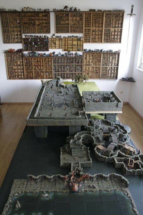 dungeons and dragons mini storage. Collection organization display. Table top gaming. Dnd Room, Best Rpg, Warhammer Terrain, Game Terrain, Dungeon Maps, Wargaming Terrain, Hobby Room, D&d Dungeons And Dragons, Dungeon Master