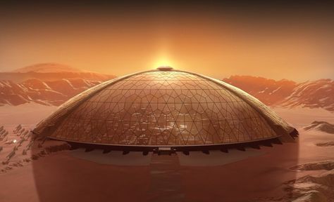 https://www.humanmars.net/ Garden Dome, Dome City, Secret Space Program, Science Fiction Artwork, Secret Space, Adventure Game, Fantasy City, Space Program, Star Citizen