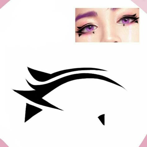 Makeup Stencils Templates, Eyeliner Drawings, Anime Eyeliner, Eyeliner Drawing, Halloweenský Makeup, Anime Eye Makeup, Eyeliner Designs, Punk Makeup, Makeup Drawing