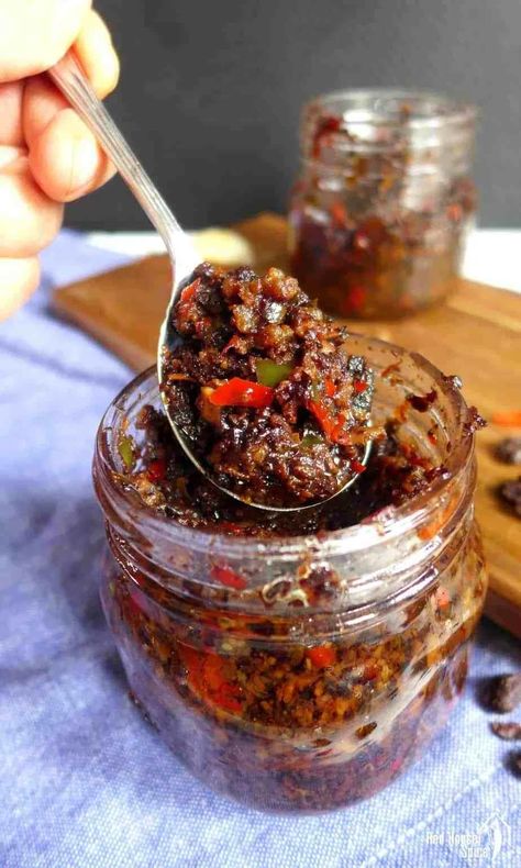 Spicy black bean sauce - 3 versions (辣豆豉酱) | Red House Spice Chinese Black Bean Sauce Recipe, Asian Sauces, Bean Sauce, Hot Sauce Recipes, Mapo Tofu, Black Bean Sauce, Asian Sauce, Chinese Food Recipes, Savory Sauce