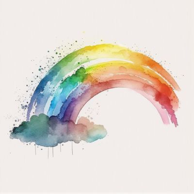 watercolour rainbow Watercolour Rainbow Painting, Watercolor Art Whimsical, Rainbow Watercolor Art, Watercolor Art Rainbow, Rainbow Tattoo Watercolor, Rainbow Cute Drawing, Acrylic Rainbow Painting, Bright Watercolor Paintings, Watercolor Art Techniques