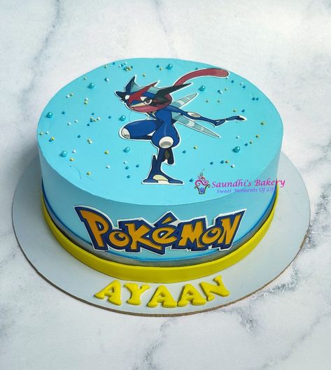 Greninja Cake, Pokémon Cake, Ninja Cake, Pokemon Birthday Cake, Pokémon Birthday, Green Pokemon, 8 Birthday, Pokemon Cake, Party Things