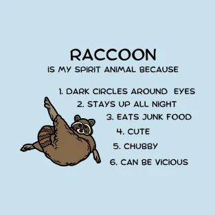 Raccoon Spirit Animal, Dark Circles Around Eyes, Raccoon Funny, My Spirit Animal, Spirit Animals, Funny Tshirt Design, My Spirit, Animal Tshirt, Dark Circles