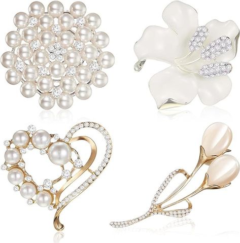 Amazon.com: Ecally 4 Pcs Opal Calla Lily Brooch Pin Lapel Love Heart Brooch Simulated Crystal Pearl Rhinestone Flower Brooches for Women Bridal Corsage Wedding Party Bouquet Dress Coats Jackets Sweaters Clothes: Clothing, Shoes & Jewelry Bridal Corsage, Wedding Party Bouquets, Dress Coats, Bouquet Dress, Corsage Wedding, Heart Brooch, Rhinestone Flower, Pearl Brooch, Vintage Heart