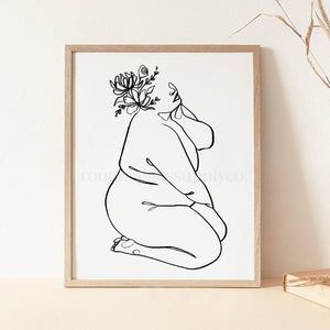 Curvy Woman Art Print Body Positive Art Woman One Line | Etsy Plus Size Line Art, Body Positive Line Art, Woman Body Line Art, Body Positive Art, Arte Yoga, Female Body Art, Body Positivity Art, Self Love Tattoo, Figurative Kunst