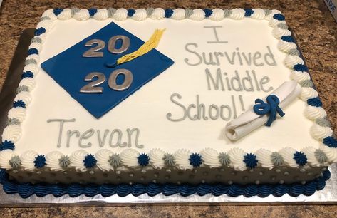 Middle School Graduation, School Cake, Graduation Cake, Graduation Cakes, Occasion Cakes, School Graduation, Graduate School, Middle School, Cake Decorating